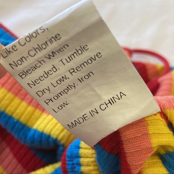 SHEIN Rainbow Striped Crop Top and Shorts Loungewear Matching Outfit Stretch L - Picture 4 of 14